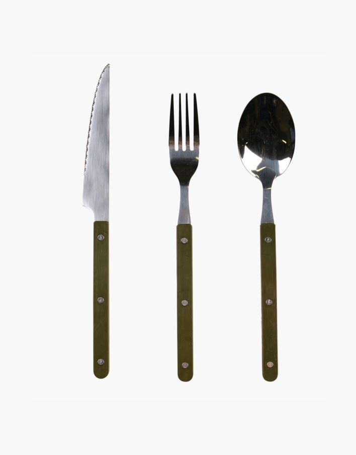 Bestick i 3 delar grön - 3 stk grön - 1
