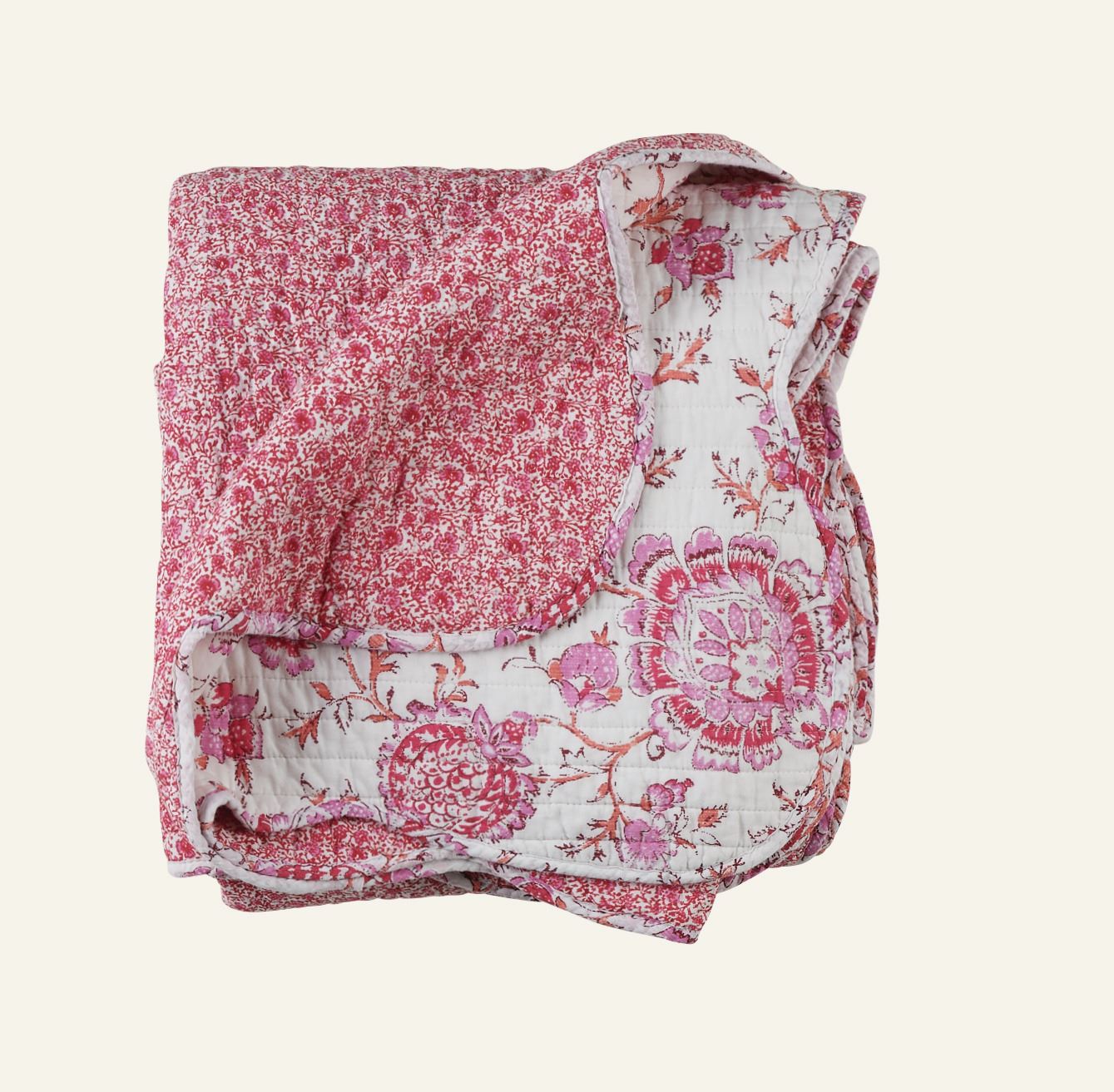 Caroline överkast multi/röd - Hemtex