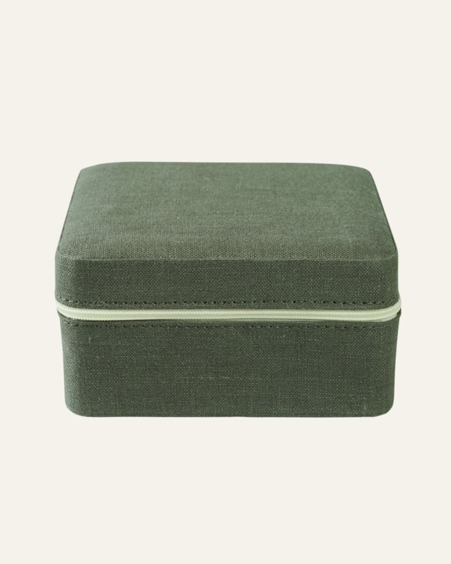 Smyckeskrin med dragkedja olivgrön - 13x13 cm olivgrön - 1