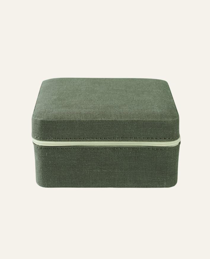 Smyckeskrin med dragkedja olivgrön - 13x13 cm olivgrön - 1