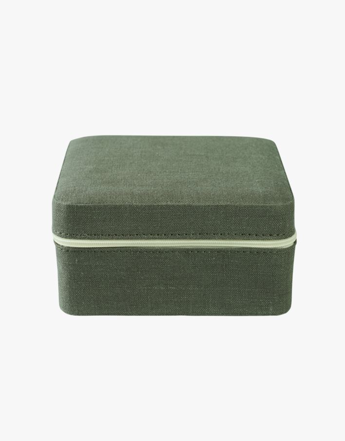 Smyckeskrin med dragkedja olivgrön - 13x13 cm olivgrön - 1