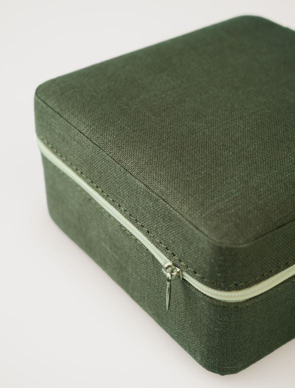 Smyckeskrin med dragkedja olivgrön - 3