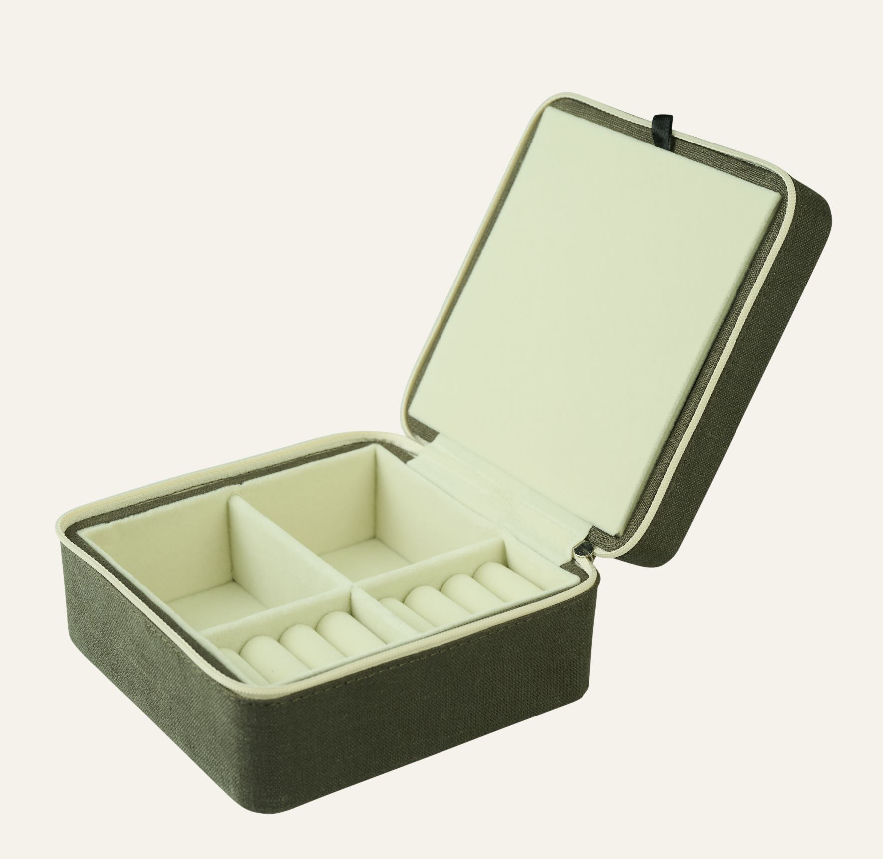 Smyckeskrin med dragkedja olivgrön - 2