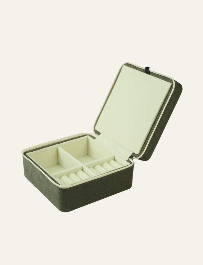 Smyckeskrin med dragkedja olivgrön - 2