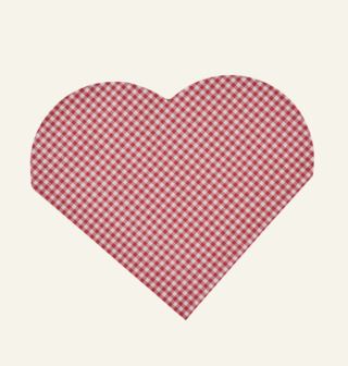 Checked heart pappersservetter multi/röd