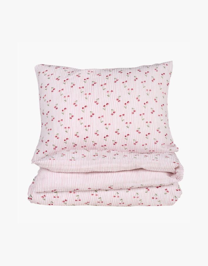 Påslakanset i bäckebölja korall - 230x220 cm korall - 1