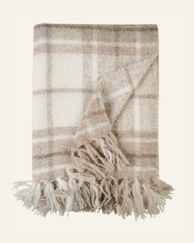 Ullpläd beige - 130x170 cm beige - 1