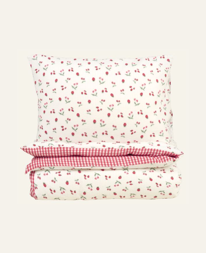 Påslakanset i bäckebölja röd - 150x210 cm röd - 1