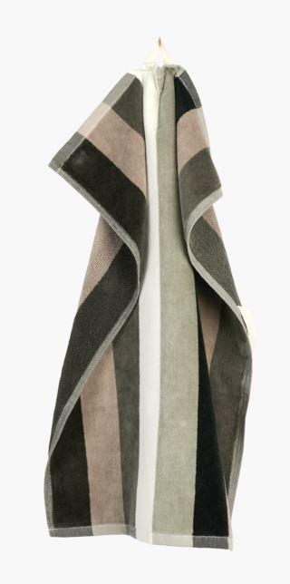 Hanne stripe bold handduk  multi/grön