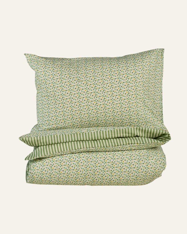 Påslakanset i bomull multi/grön - 150x210+50x60 cm multi/grön - 1
