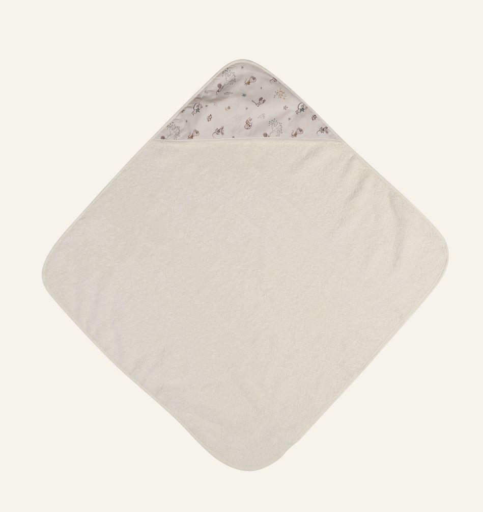 Badhandduk med huva multi/vit - 2