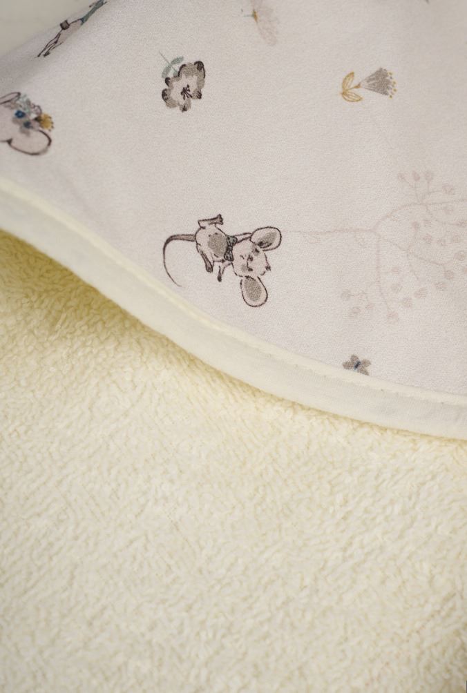 Badhandduk med huva multi/vit - 3