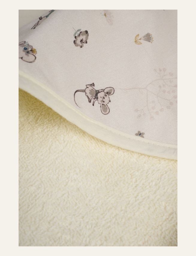 Badhandduk med huva multi/vit - 3