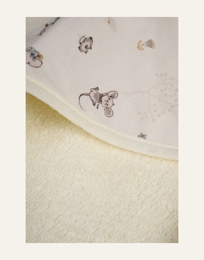 Badhandduk med huva multi/vit - 3