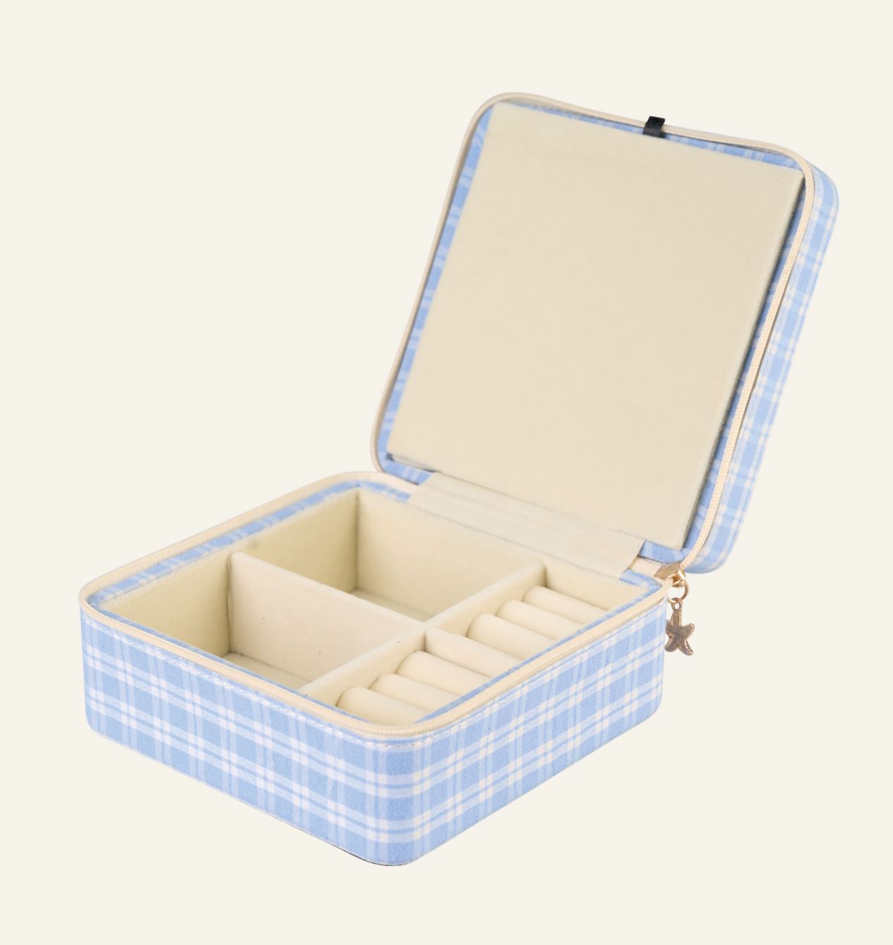 Smyckeskrin med dragkedja ljusblå - 2