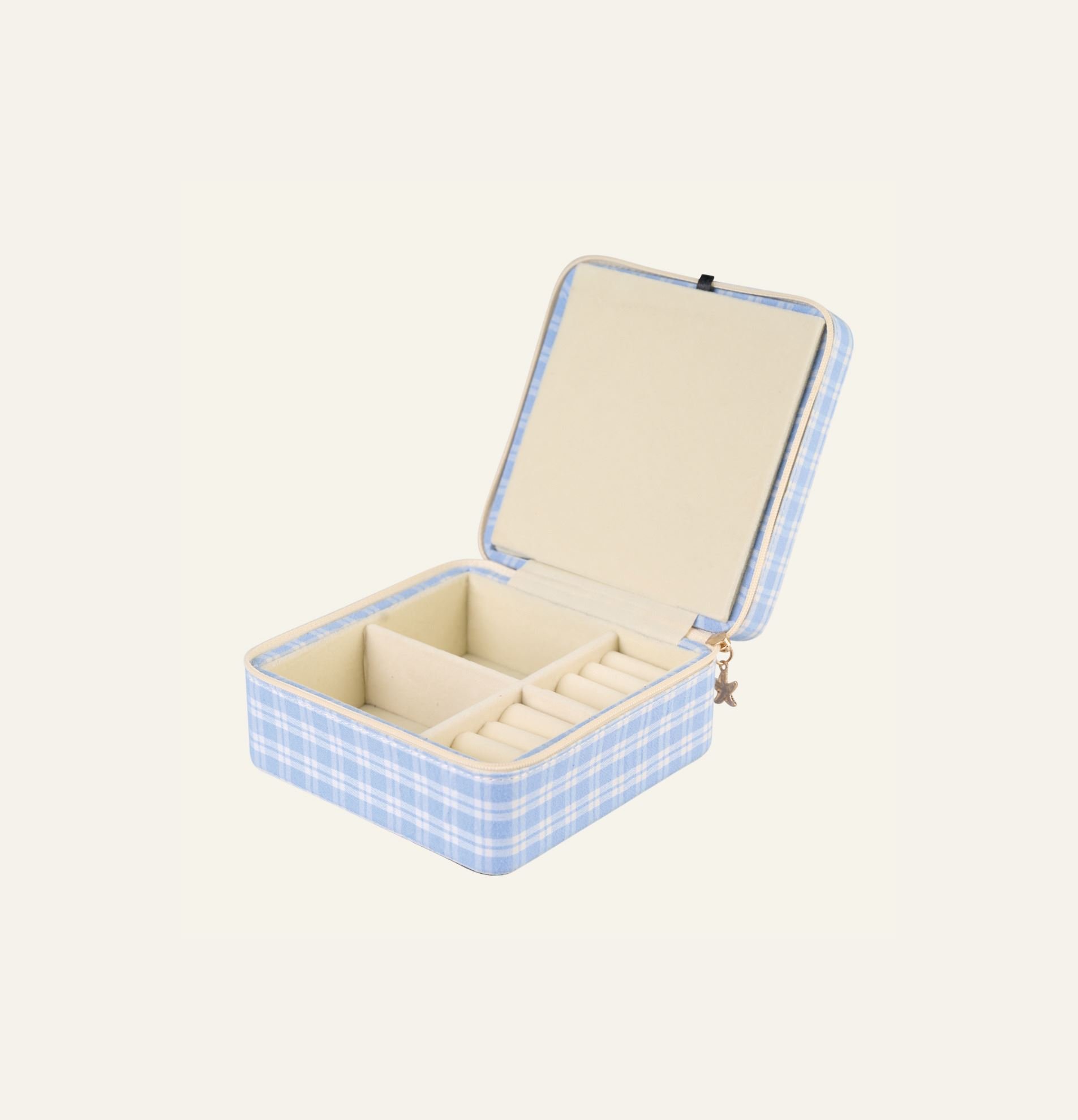 Smyckeskrin med dragkedja ljusblå - 2