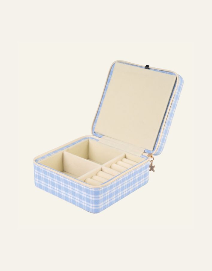 Smyckeskrin med dragkedja ljusblå - 2