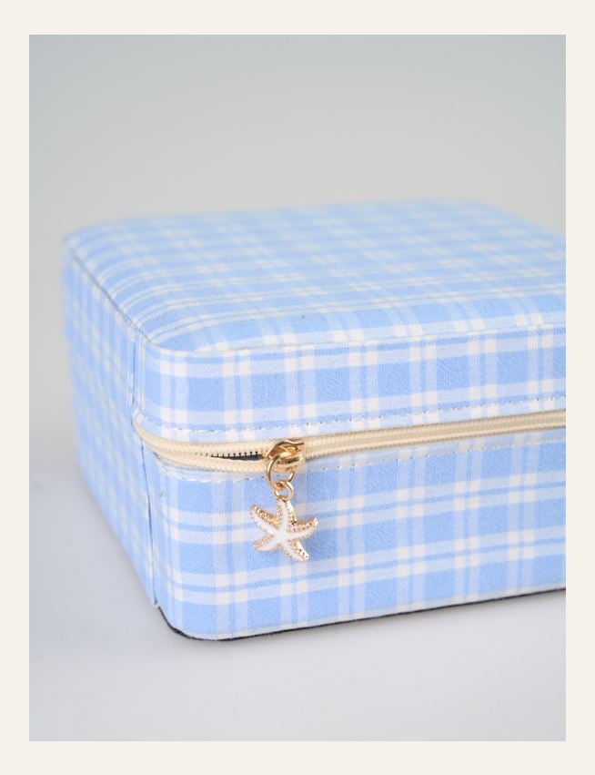 Smyckeskrin med dragkedja ljusblå - 3