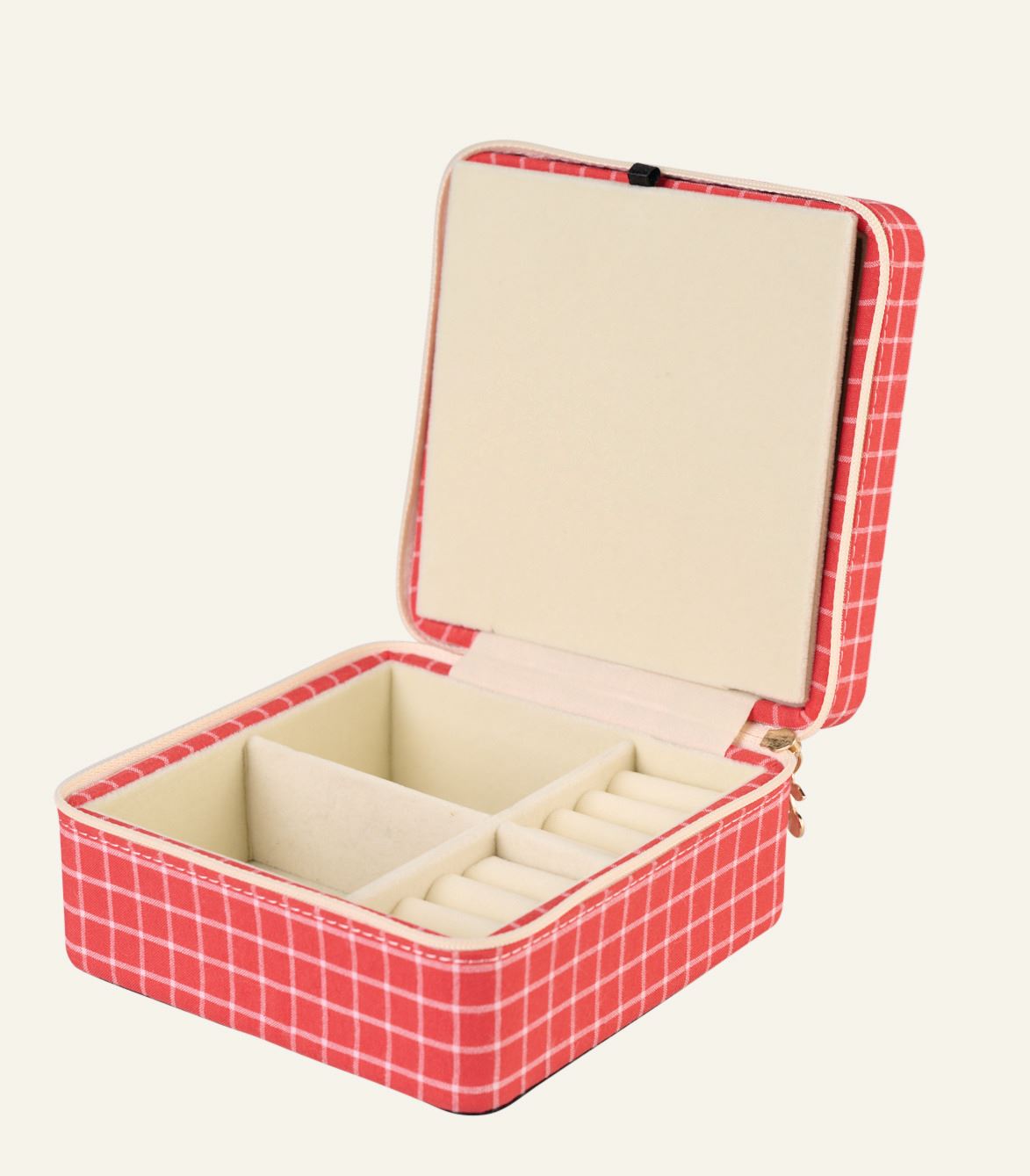 Smyckeskrin med dragkedja röd - 2