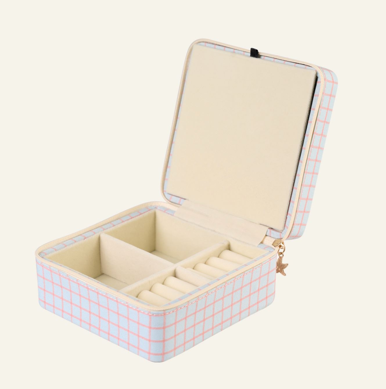 Smyckeskrin med dragkedja ljusblå - 2