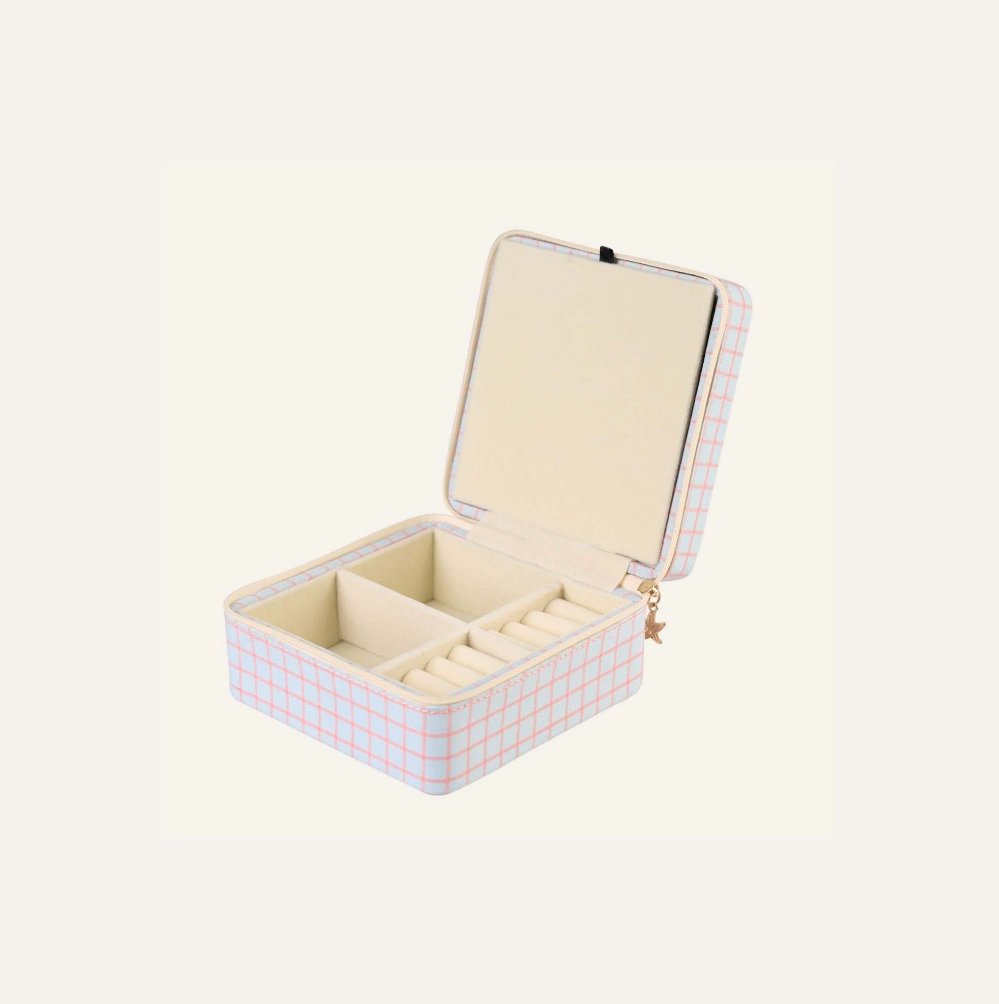 Smyckeskrin med dragkedja ljusblå - 2