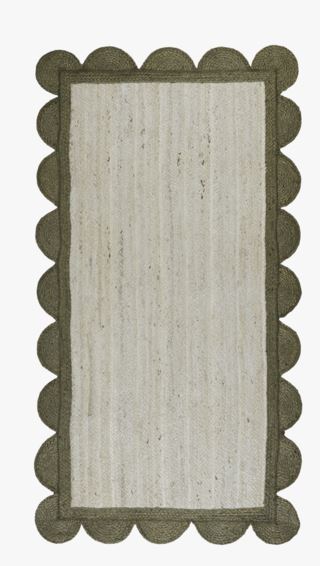 Jute Scallop matta grön