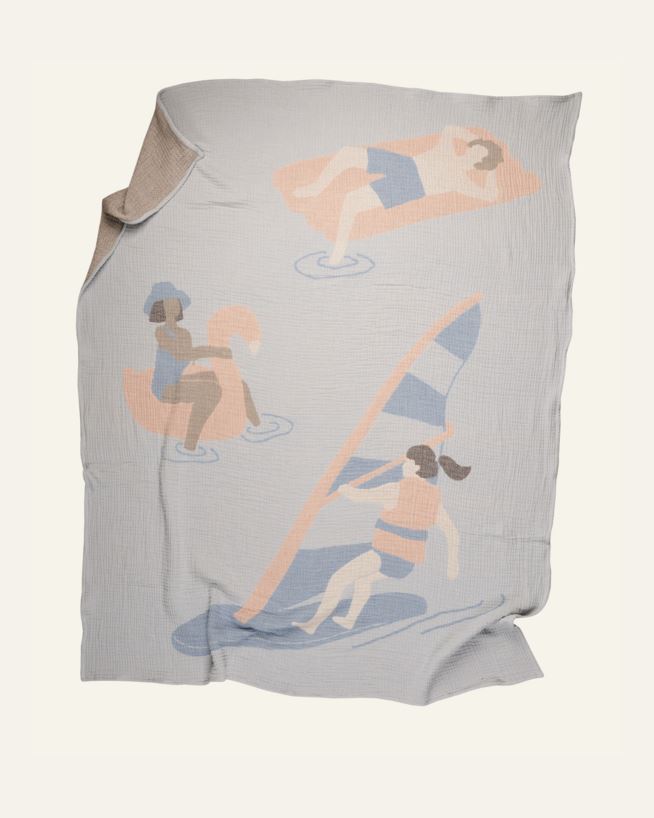 Pläd multi/blå - 130x170 cm multi/blå - 1