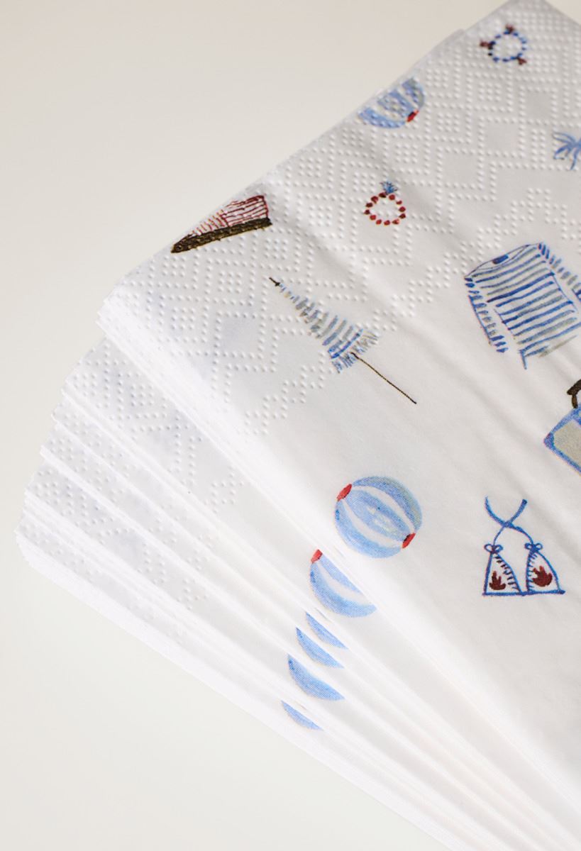 Pappersservetter multi/blå - 3