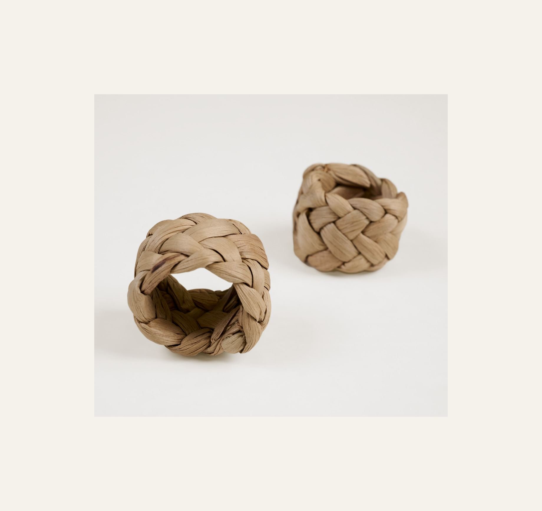 2-pack servettringar natur - 2