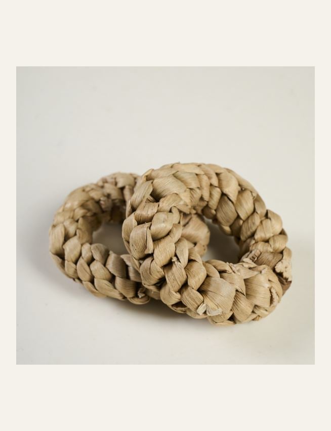 2-pack servettringar natur - 2