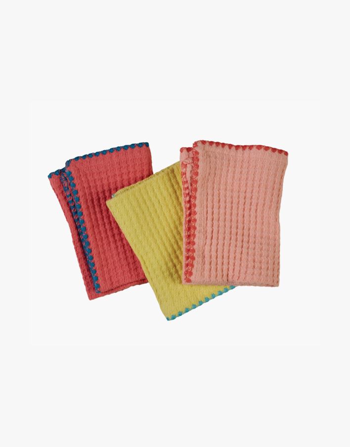 Handduk, 3-pack rosa - 25x25 cm rosa - 1