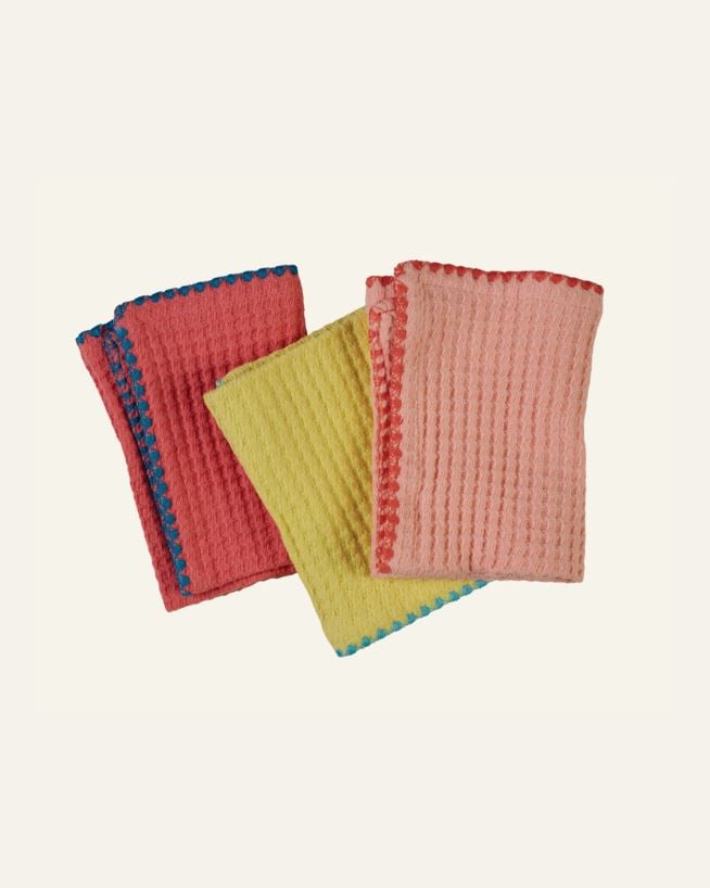Handduk, 3-pack rosa - 25x25 cm rosa - 1