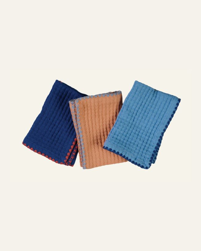 Handduk, 3-pack blå - 25x25 cm blå - 1