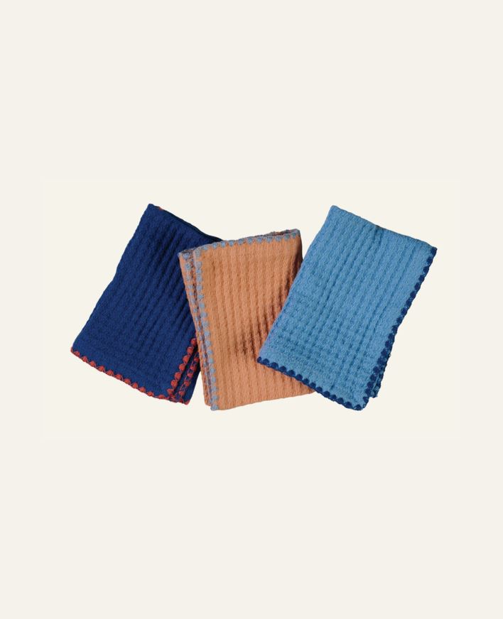 Handduk, 3-pack blå - 25x25 cm blå - 1