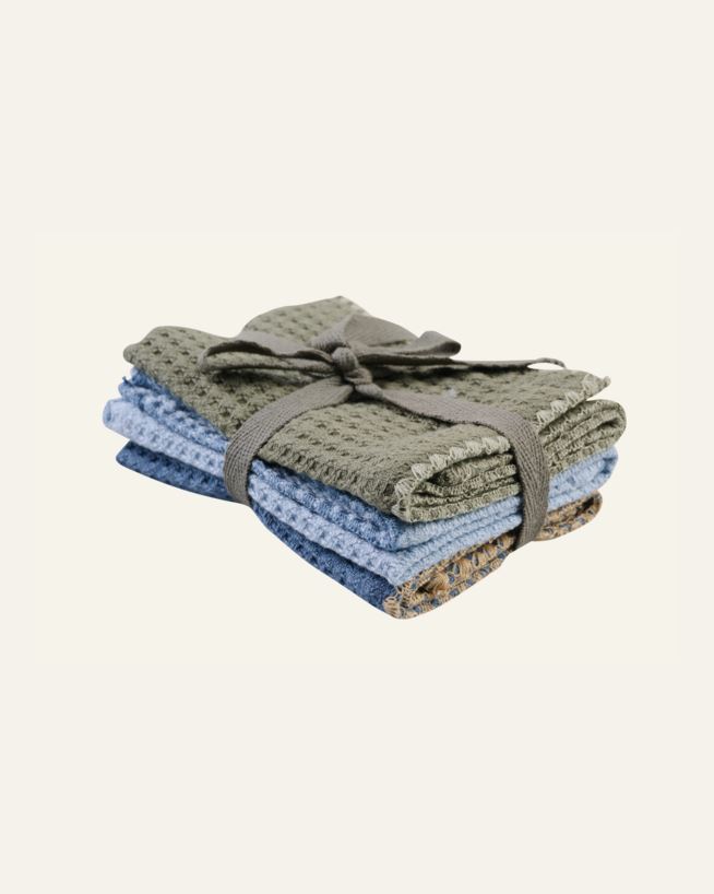 Handduk, 3-pack gråblå - 25x25 cm gråblå - 1