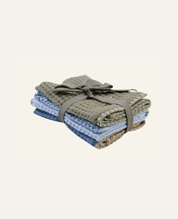 Handduk, 3-pack gråblå - 25x25 cm gråblå - 1