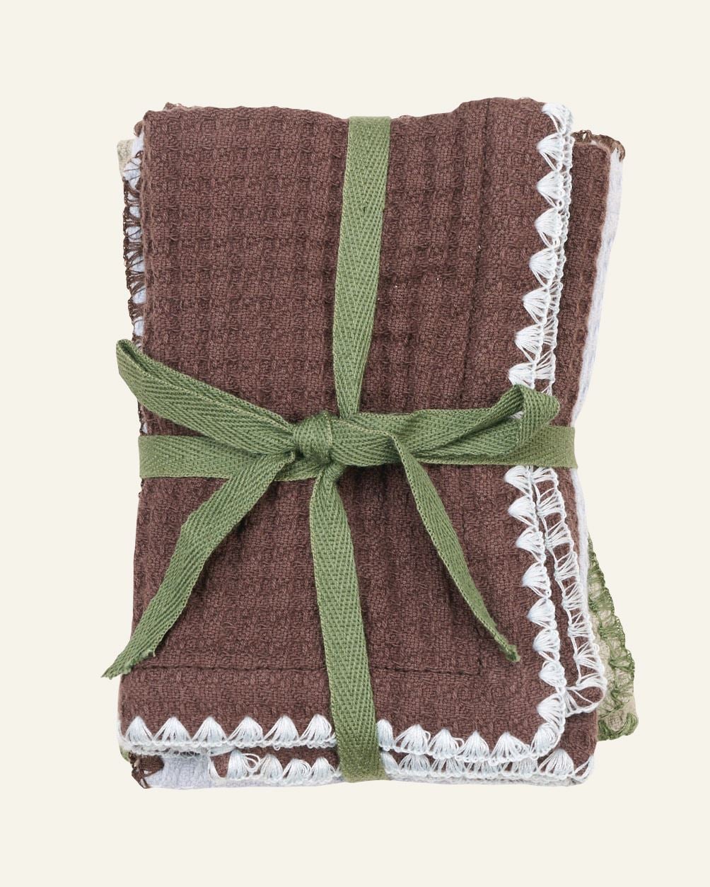 Handduk, 3-pack brun - 25x25 cm brun - 1