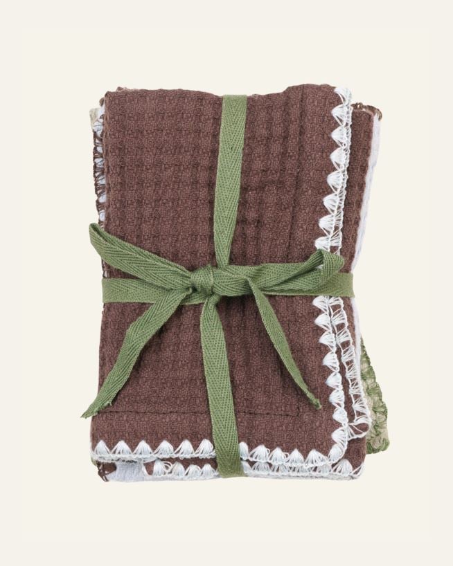Handduk, 3-pack brun - 25x25 cm brun - 1