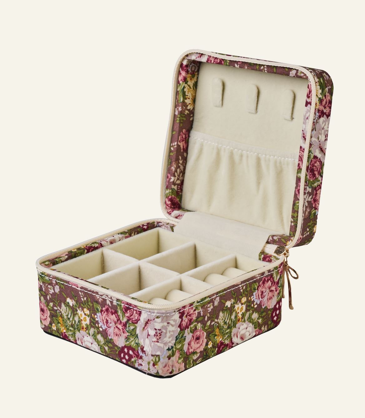 Smyckeskrin med dragkedja brun - 2