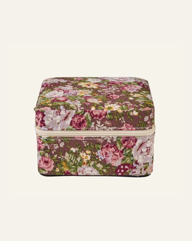 Smyckeskrin med dragkedja brun - 11x11 cm brun - 1