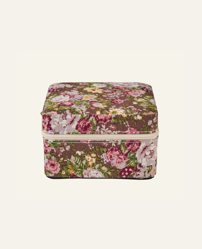 Smyckeskrin med dragkedja brun - 11x11 cm brun - 1