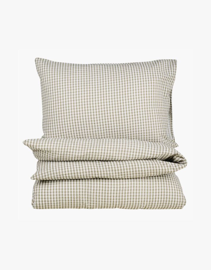 Påslakanset i bäckebölja olivgrön - 150x210 cm olivgrön - 1