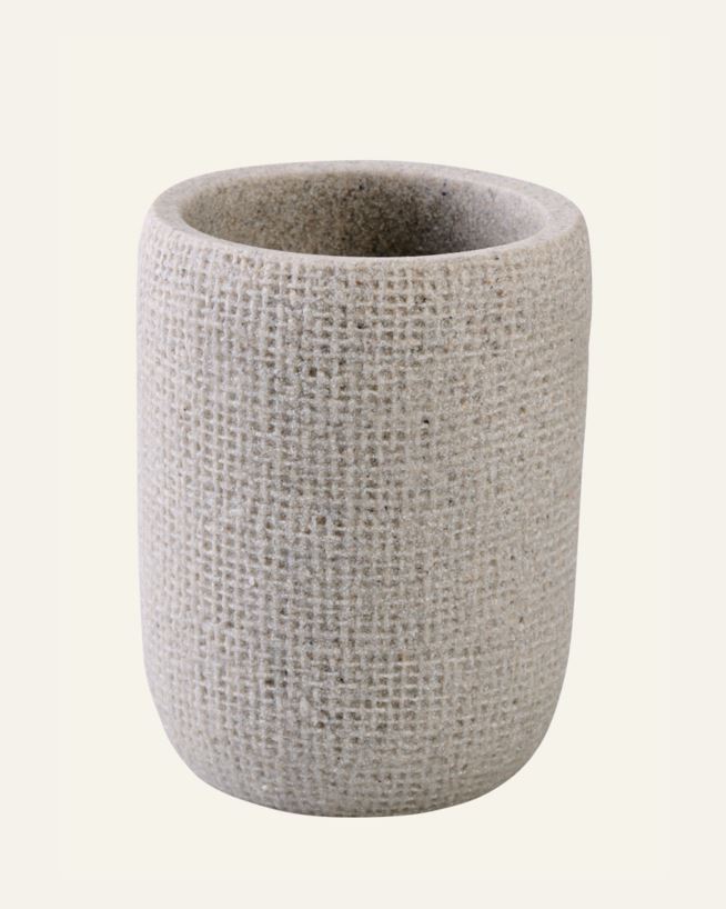 Tandborstmugg grå - 7,3x7,3x,9,4 cm grå - 1