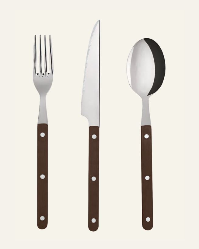 Bestick i 3 delar brun - 3 stk brun - 1