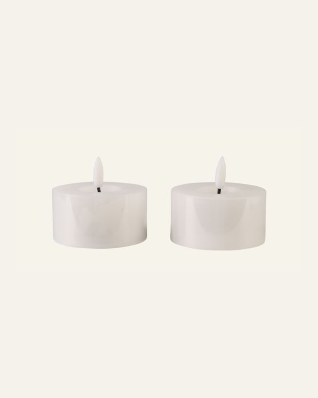 Led-värmeljus vit - 7,5x7,5x4 cm vit - 1
