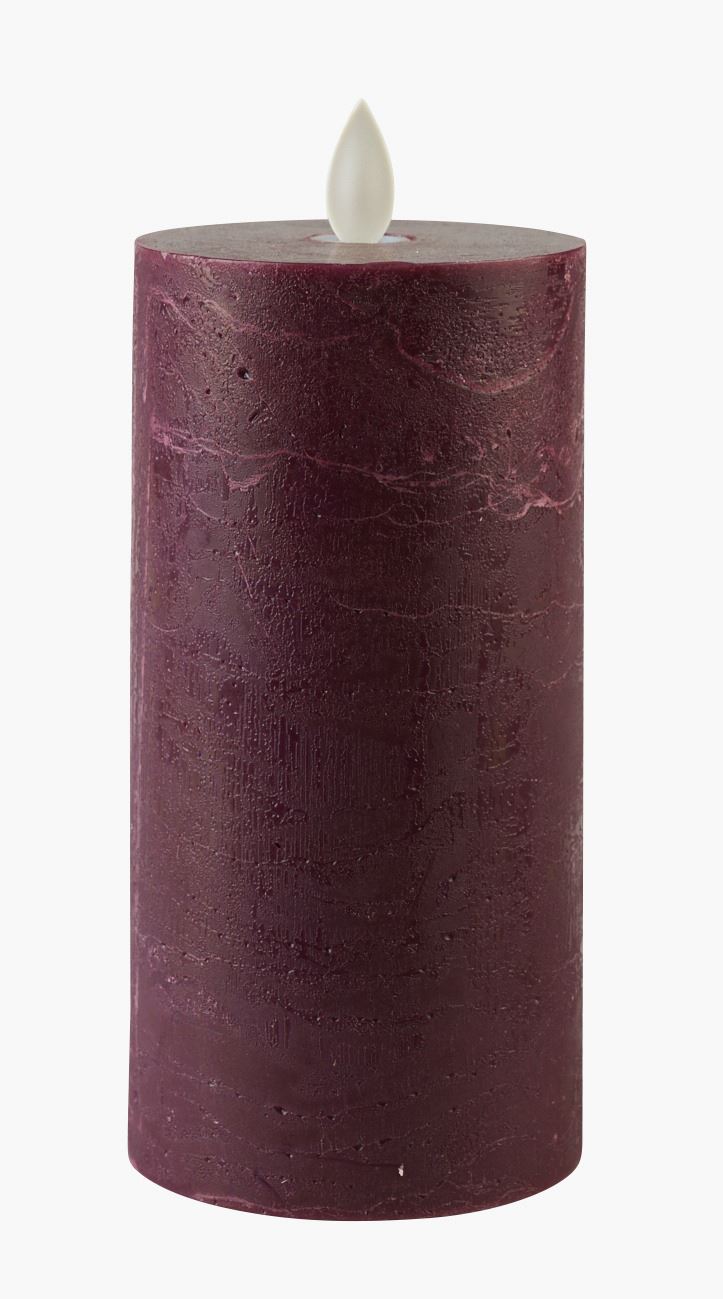 Led-blockljus burgundy - 7,5x7,5x15 cm burgundy - 1