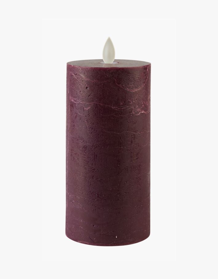 Led-blockljus burgundy - 7,5x7,5x15 cm burgundy - 1