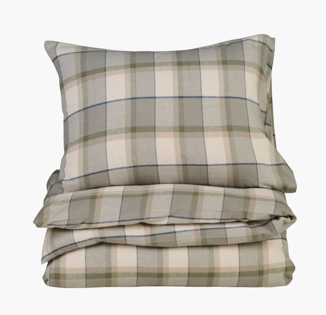 Påslakanset i garnfärgad flanell multi - 150x210 cm multi - 1