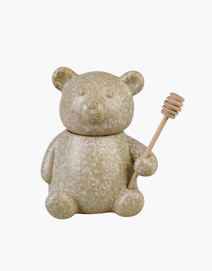 Burk med lock beige - 13,5x10,5x9,5 cm beige - 1