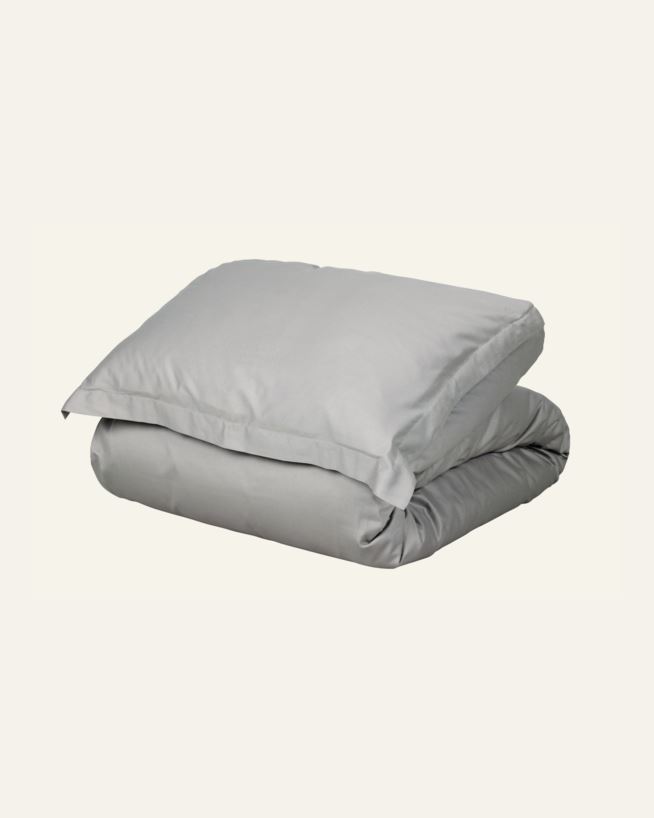 Påslakanset i satin grå - 150x210 cm grå - 1